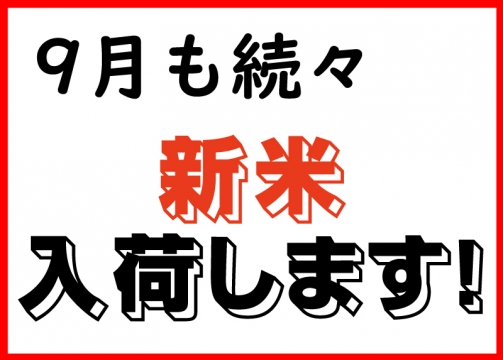 9月も新米入荷しております。